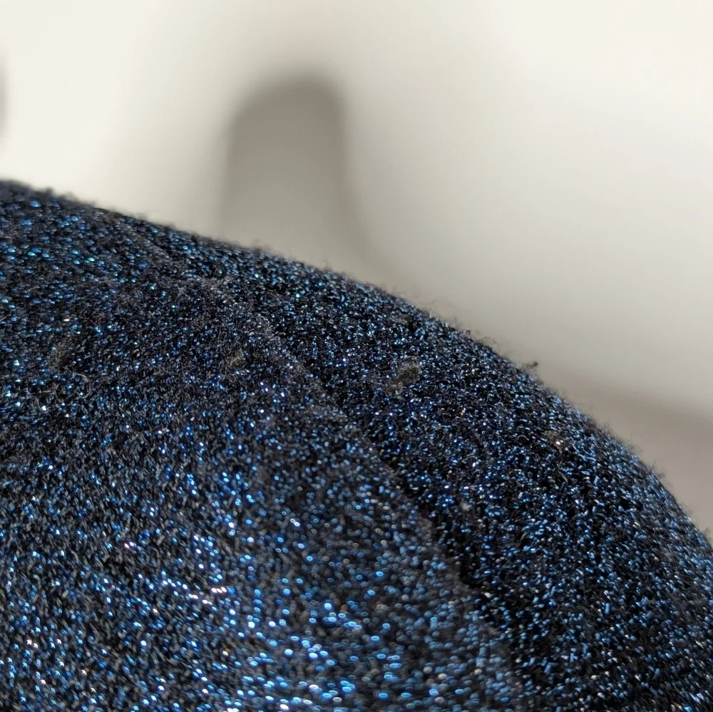 J Crew Blue Black Shimmer Long Sleeve Crew Neck Sweater S